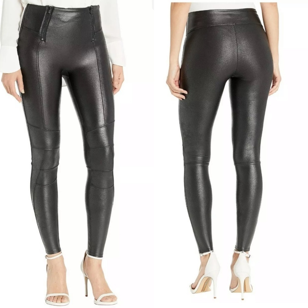 Spanx Faux Leather Hip zip Stretchy Skinny Pants